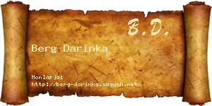 Berg Darinka névjegykártya